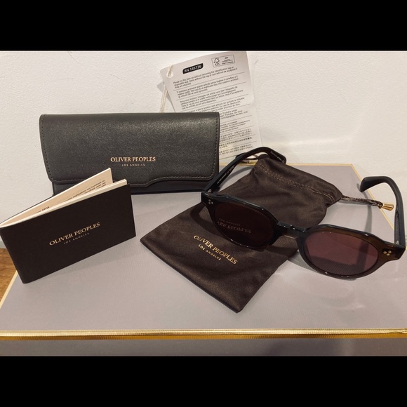 Oliver Peoples Brown Irven Sunglasses lightly used in case - Picture 4 of 16